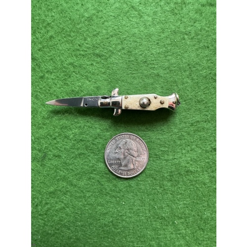 Vintage Italian Miniature Picklock Knife Stag Scales