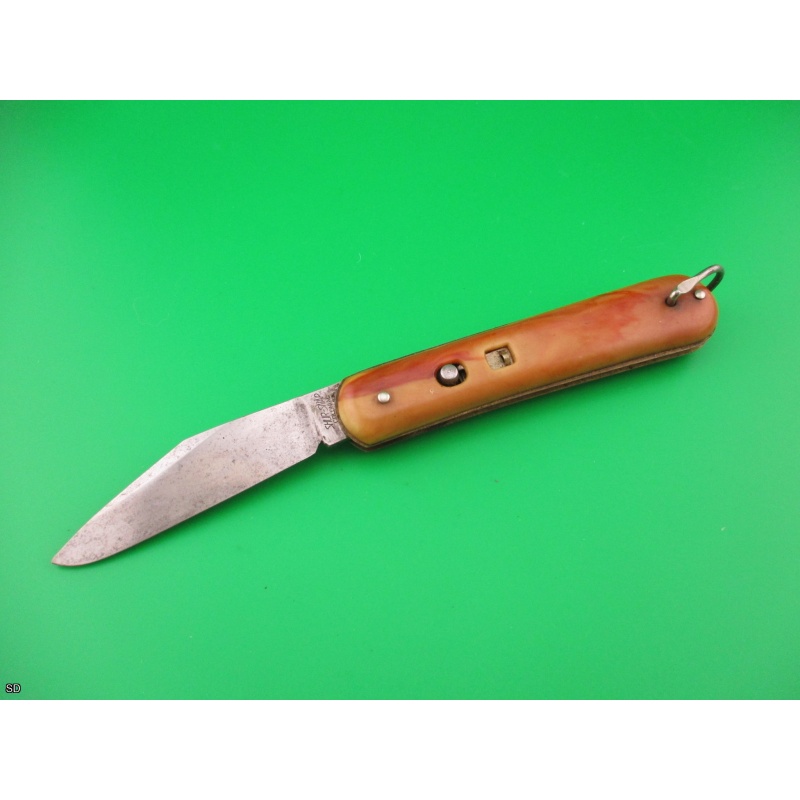 Colonial Shur-Snap Fatjack brown swirl vintage switchblade knife