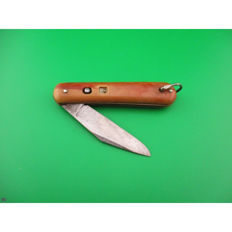 Colonial Shur-Snap Fatjack brown swirl vintage switchblade knife