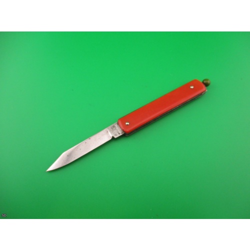 G. Schrade Pullball red scales green ball vintage switchblade knife