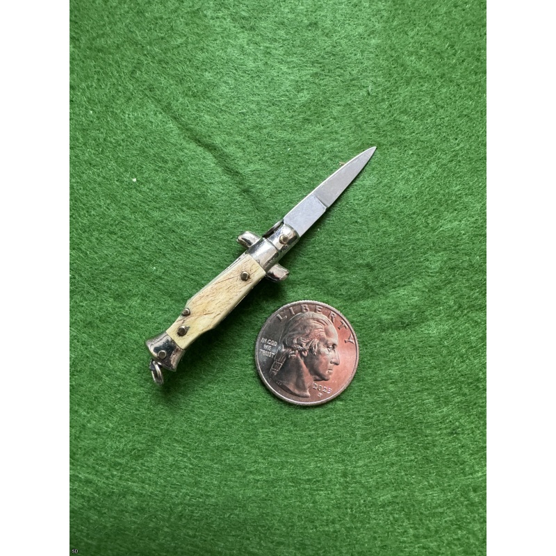 Vintage Italian Miniature Picklock Knife Stag Scales