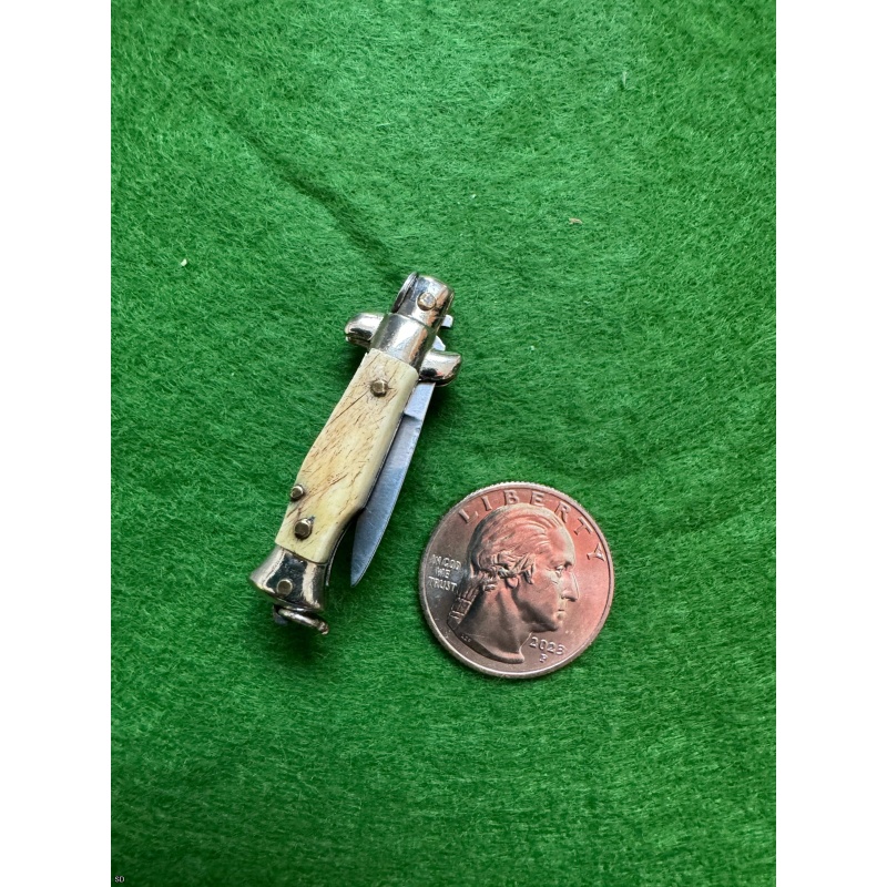 Vintage Italian Miniature Picklock Knife Stag Scales
